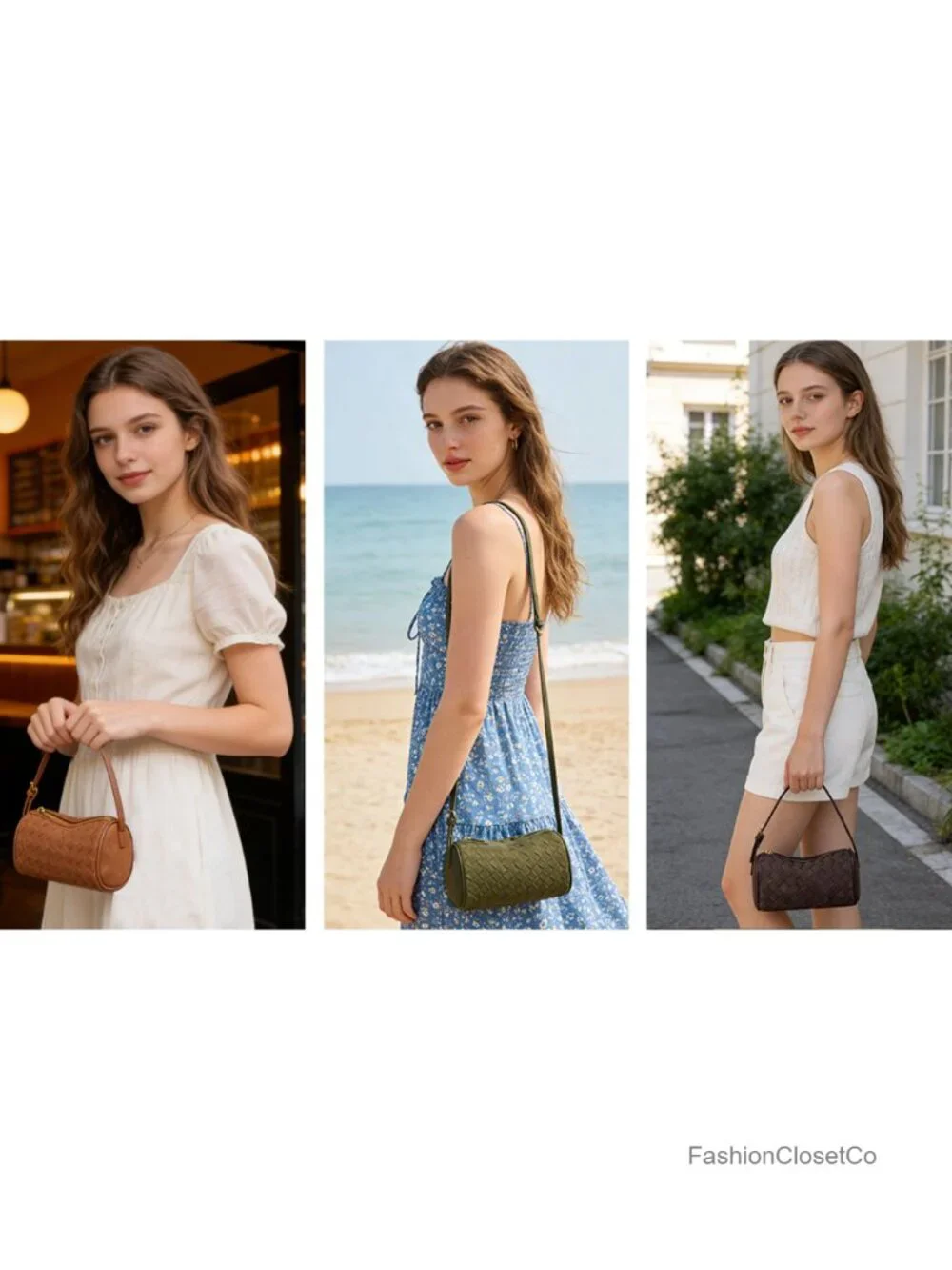 Faux Leather Suede Woven Hobo Crossbody Bag Small Mini Purse